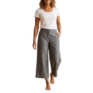 Reitmans Sz 12 Cotton Wide Leg Cropped Pants Heathered Gray